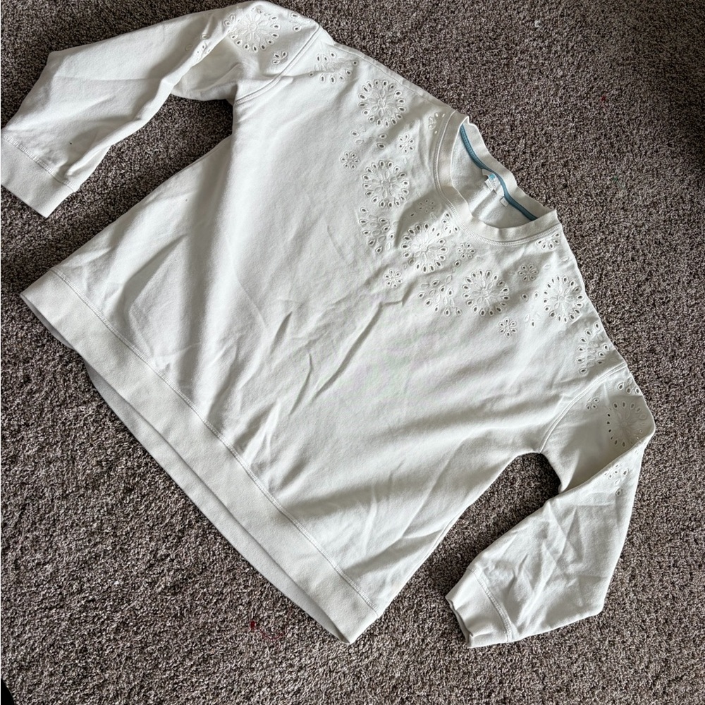Boden eyelet lace White Sweatshirt
